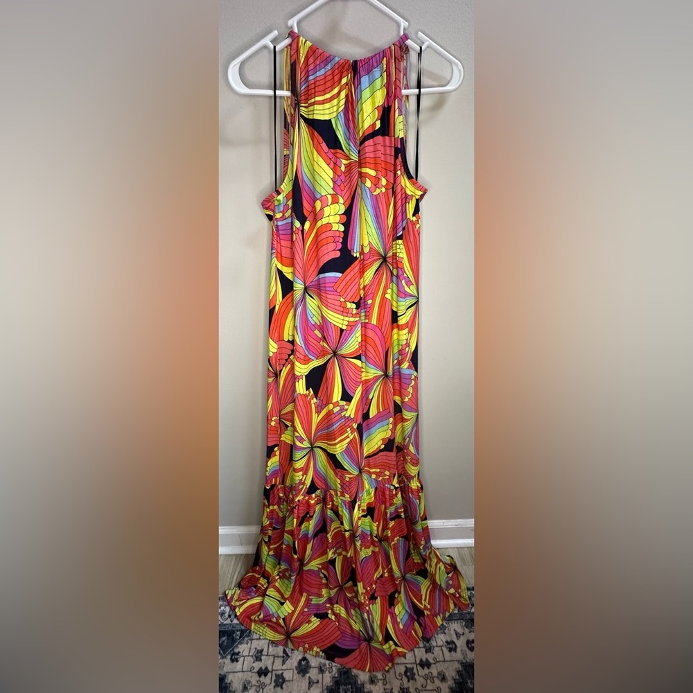 NEW Trina Turk® La Concha Colorful Halter-neck Maxi Dress Women’s Size L - Picture 3 of 8